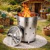 XL Fire Ton, 75 litri, braciere zincato, in metallo, per rifiuti da giardino