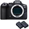 Canon EOS R6 Mark II Fotocamera Mirrorless Full Frame Solo Corpo Nero 2 Batterie