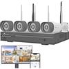 Nivian WiFi Kit Telecamere IP da 2K Audio Bidirezionale NVR 16 CH App EsseCloud gratis