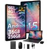 FASTWD Tablet Android 15-11 Pollici Tablet con 4G LTE e 5G WiFi 36GB RAM 256GB