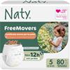Eco by Naty Naty FreeMovers Pannolini a Mutandina Taglia 5 (12-18kg) 80 pezzi Per pelli