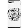 Romantic Latin Language Custodia per iPhone 7 Plus/8 Plus Omnia Vincit Amor Latin Love conquista tutte le citazioni