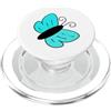 es designs Carino Blu Turchese Aqua Butterfly PopSockets PopGrip per MagSafe