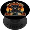 Back to School First Day Panthers Boys C I'm Ready to Crush 4th Grade Panther occhiali da sole retrò divertente PopSockets PopGrip Adesivo