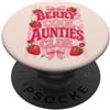 Berry Cool Aunties Club by NLTS Berry Cool Aunties Club Trendy Fragola a righe PopSockets PopGrip Adesivo