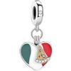 HuooNew Charm in argento Sterling 925, motivo: bandiera degli Stati Uniti, del Brasile, compatibile con bracciali Pandora, Petit, Zinco, Zircone