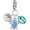 HuooNew Ciondolo in argento Sterling 925 a forma di zampa, gatto, cane, geco, adatto per braccialetti europei a serpente, gioielli fai da te, regalo per donne, Small, Zinco, Zircone