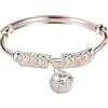 Unified Jewellery Bracciale rigido regolabile in argento Sterling 925 con ciondolo a forma di campana, per donne e ragazze, delicato design con campanellini cavi, impilabile, gioiello alla moda per