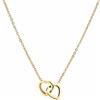 Kritz Collana Donna Due Cuori Intrecciati in Acciaio Inossidabile 316L, Ciondolo Doppio Cuore Placcato Oro Argento Rosa, Catena Regolabile, Regalo Ragazza (Oro)