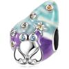 HuooNew Ciondolo in argento Sterling 925 a forma di zampa, gatto, cane, geco, adatto per braccialetti europei a serpente, gioielli fai da te, regalo per donne, Small, Zinco, Zircone