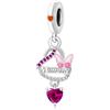 HuooNew Ciondolo in argento Sterling 925 a forma di zampa, gatto, cane, geco, adatto per braccialetti europei a serpente, gioielli fai da te, regalo per donne, Small, Zinco, Zircone