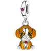 HuooNew Ciondolo in argento Sterling 925 a forma di zampa, gatto, cane, geco, adatto per braccialetti europei a serpente, gioielli fai da te, regalo per donne, Small, Zinco, Zircone
