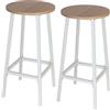 Relaxdays Set 2 sgabelli Bar, poggiapiedi Effetto Legno, HxPx32 cm, Metallo, Naturale/Bianco