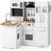 Cucina Giocattolo per Bambini, Mini Cucina in Legno Con Lavello, Fornelli, Micro