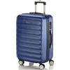 ITACA - Valigia Da Stiva Rigida Valigia Espandibile - Trolley Grande Con Ruote, Valigia 23kg Per Viaggi, Trolley Da Stiva Resistente. Lucchetto a Combinazione, Blu