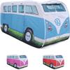 Board Masters VW Collection - Volkswagen Hippie Bus T1 Camper Van Tenda Pop Up per bambini (Blu & Bianco)