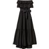 TWINSET Abito lungo off shoulder Actitude Twinset in popeline stretch con balze