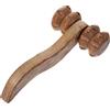 IMIKEYA Rullo Massaggiatore in Legno a Doppia Rotella per Rilascio Tensioni Muscolari e Sollievo Dalla Fatica, Strumento Ergonomico per Massaggi di Schiena e Gambe