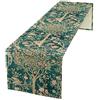 SXXLDNG William Morris - Runner da tavola con stampa floreale vintage con motivo floreale verde, decorazione per tavolo da pranzo, 33 x 91 cm