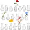 RUACDIQ 20 Pezzi Vasi in Vetro, Set di Piccoli Vaso, Vintage Mini Vaso, Trasparente, per Rose Pampa Erba,feste di matrimonio in casa decorazioni