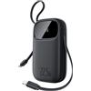Baseus OS-Baseus EnerFill FC31 Powerbank con display digitale con 2 cavi integrati, 20.000 mAh 22,5 W, nero cosmico