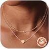 ORAZIO 2 Paia Catenina Argento 925 Donna Cuore Collana Oro Girocollo Collana Dorata Donna Gioielli