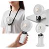 Generico Ventilatore Portatile Ricaricabile USB Indossabile al Collo, Bianco