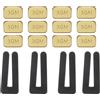 PATIKIL Kit di Bilanciamento per Pale Ventilatore a Soffitto, 4 Set Include 4pz Clip Bilanciamento in Plastica e 12pz Metallo Autoadesivo 3G Pesi per Ventilatore a Soffitto, Tono Oro/Nero