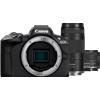 Canon Fotocamera mirrorless Canon EOS R50, nera + obiettivo RF-S 18-45mm F4.5-6.3 IS STM + obiettivo RF 75-300mm F4-5.6