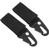 Gatuida 2 Pezzi Moschettone Tattico da Esterno in Metallo Nero Cintura in Nylon per Campeggio e Escursionismo, Gancio Multifunzionale per Sicurezza e Accessori Outdoor
