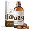 Essenze.me Puro, Elegante Benessere ESSENZE OLIO DI ARGAN Puro al 100% Naturale del Marocco 100ml Ricco di Vitamina E ed Antiossidanti, per Capelli, Viso, Pelle, Corpo, Mani. Controllato e Confezionato in ITALIA.