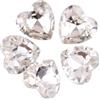 Blausky 20 pezzi da 18 mm a forma di cuore con strass a forma di cuore in vetro, decorazione a forma di cuore, pietre decorative colorate a forma di cuore, per gioielli fai da te, colore: bianco