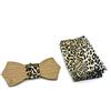 GIGETTO 1910 GIGETTO Set Papillon in legno Fazzoletto da taschino leopardato Made in Italy