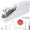 QWORK® Macchina da Cucire Portatile Mini Elettrica - Kit Completo con Accessori per Riparazioni Rapide & Fai-da-Te - Cucitrice Manuale a 2 Velocità per Tessuti, Jeans e Tende, Batterie Non Incluse