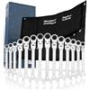 Set Chiavi Combinate a Cricchetto 14 Pezzi 8-22 Mm, Chiavi Fisse E Ad Anello Con