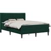 vidaXL Struttura letto con materasso verde scuro 140 x 190 cm in velluto