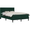 vidaXL Struttura letto con materasso Verde scuro 120 x 190 cm Velluto