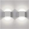 Voltix Set di 2 Applique da Parete LED per Interni, 12W Bianco Freddo, Lampada d