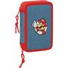 safta SUPER MARIO - Astuccio scuola per bambini, con 29 utensili inclusi, ideale per bambini dai 5 ai 14 anni, comodo e versatile, qualità e resistenza, 12,5 x 4 x 19,5 cm