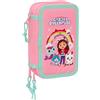 safta GABBY'S DOLLHOUSE - Astuccio scolastico con 37 utensili inclusi, ideale per bambini dai 5 ai 14 anni, comodo e versatile, qualità e resistenza, 12,5 x 5,5 x 19,5 cm