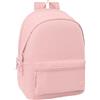SAFTA Basic Rosa - Zaino per laptop da 15,6 e USB, ideale per giovani di diverse età, tessuto riciclato, comodo e versatile, qualità e resistenza, 31 x 18 x 44 cm