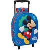 safta MICKEY MOUSE - Zaino per bambini 3D con ruote, ideale per bambini di diverse età, comodo e versatile, qualità e resistenza, 27 x 10 x 33 cm