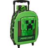 safta MINECRAFT - Zaino per bambini 3D con ruote, ideale per bambini di diverse età, comodo e versatile, qualità e resistenza, 27 x 10 x 33 cm