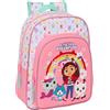 safta GABBY'S DOLLHOUSE - Zaino scuola per bambini, zaino per bambini, adattabile al carrello, ideale per bambini in età scolastica, comodo e versatile, qualità e resistenza, 26 x 11 x 34 cm