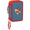 safta SUPER MARIO - Astuccio scuola con 37 utili inclusi, ideale per bambini dai 5 ai 14 anni, comodo e versatile, qualità e resistenza, 12,5 x 5,5 x 19,5 cm