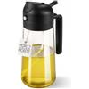 Moritz & Moritz Spruzzatore Olio in Vetro 470 ml - Oliera Spray 2 in 1 con Beccuccio per Friggitrice ad Aria, Padella e Grill - Nebulizzatore e Dosatore per Olio e Aceto, Nero