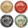 MamboCat Set di 4 piatti per pizza perfetti, Ø 31,5 cm, 1 in giallo, verde, rosso e nero, ideali per pizza, torte di fiamme e altro ancora, piatto grande da portata