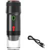HEBEOT Macchina per caffè espresso portatile, USB, elettrica, per auto, campeggio, viaggi, viaggi, viaggi all'aperto, caffetteria auto-riscaldante, con cavo, argento nero (nero A)