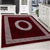 SIMPEX Tappeto 120x170 cm Rosso Pelo Corto Motivo Bordura Meandro Moderno per Soggiorno Camera Cucina Corridoio Sala da Pranzo Cameretta Morbido