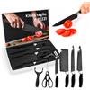 Avilia - Set Coltelli da Cucina 6 Pezzi in Acciaio Inox - Kit Professionale con Coltello da Chef, Trancio, Multiuso, Mannaia, Forbici da Cucina, Pelapatate - Motivo Diamante - Box Magnetica